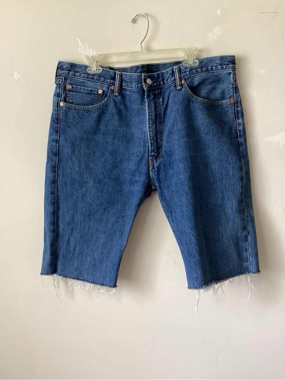 Levi Men's Blue Denim Cut-Off Shorts